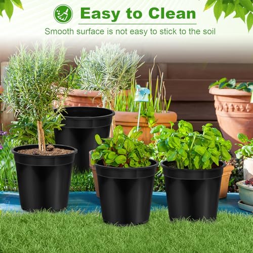 Dunpute 1/2/3/5/7 Gallon Pots For Plants, 1 Gallon Plastic Nursery Pot With Drainage Holes thumb #5