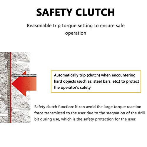 QHYXT Akku-Bohrhammer, 20-V-Bohrhammer-Pick-DREI-Funktions-Elektrowerkzeug, Vorwärts- und Rückwärts-Schlagbohrmaschine – Bild 8