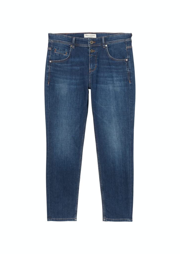 MARC O'POLO Boyfriend-Jeans aus Baumwoll-Stretch, Damen, Gr. 27, Länge 32, dunkelblaue Waschung