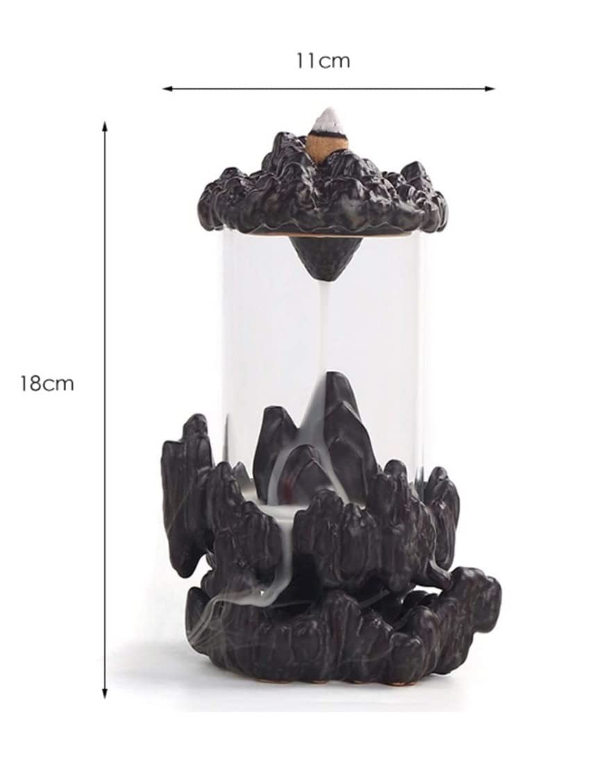 Fuentes de Incienso,Yoga Quemador De Incienso De Vidrio De Reflujo, Decoración Creativa para El Hogar, Ceremonia del Té, Horno De Aromaterapia De Cerámica, Regalo Zen