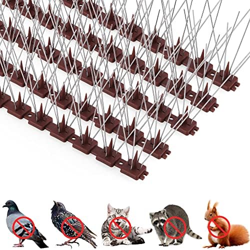 20-Pack Bird Spikes for Small Birds, Upgraded Bird Deterrent Spikes to Keep Birds Away, Anti Bird Spikes for Pigeons, Cats, Raccoons, Use for Fence Roof Windowsill