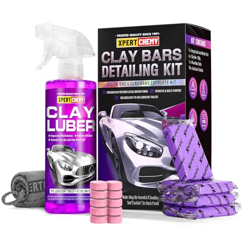 Car Clay Bars Auto Detailing 4 Pack 400g(4x100g) and Clay bar Lubricant Tablets 10 Pack(1pcs=16 oz) Clay bar kit Spray Bottle and Microfiber Towel for Car Detailing