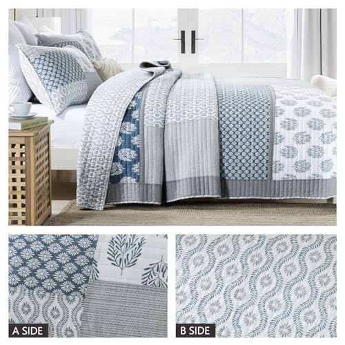 Ropa de cama individual Finlonte de algodón colcha ligera patchwork dormitorio 5