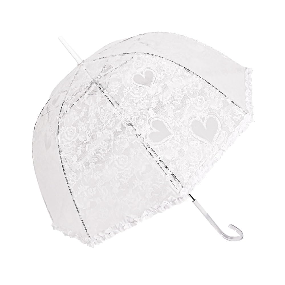Chesoon Parasol de parapluie de dentelle en plastique Parasol de mariée de mariage Vintage Léger Dôme coupe-vent auvent avec 8 nervures