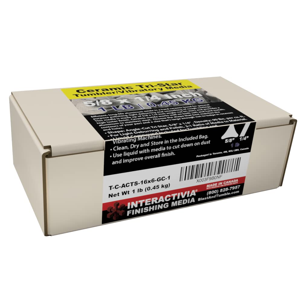 Ceramic Tumbling Media (1 lb - 5/8" x 1/4" Small Tri-Stars, Tri-Star - Ceramic General)