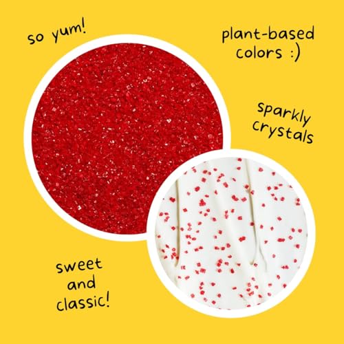Image of Supernatural Twinkles Sprinkles, Ruby Red Sanding Sugar, Dye-Free, Vegan, 3oz, Made in USA
