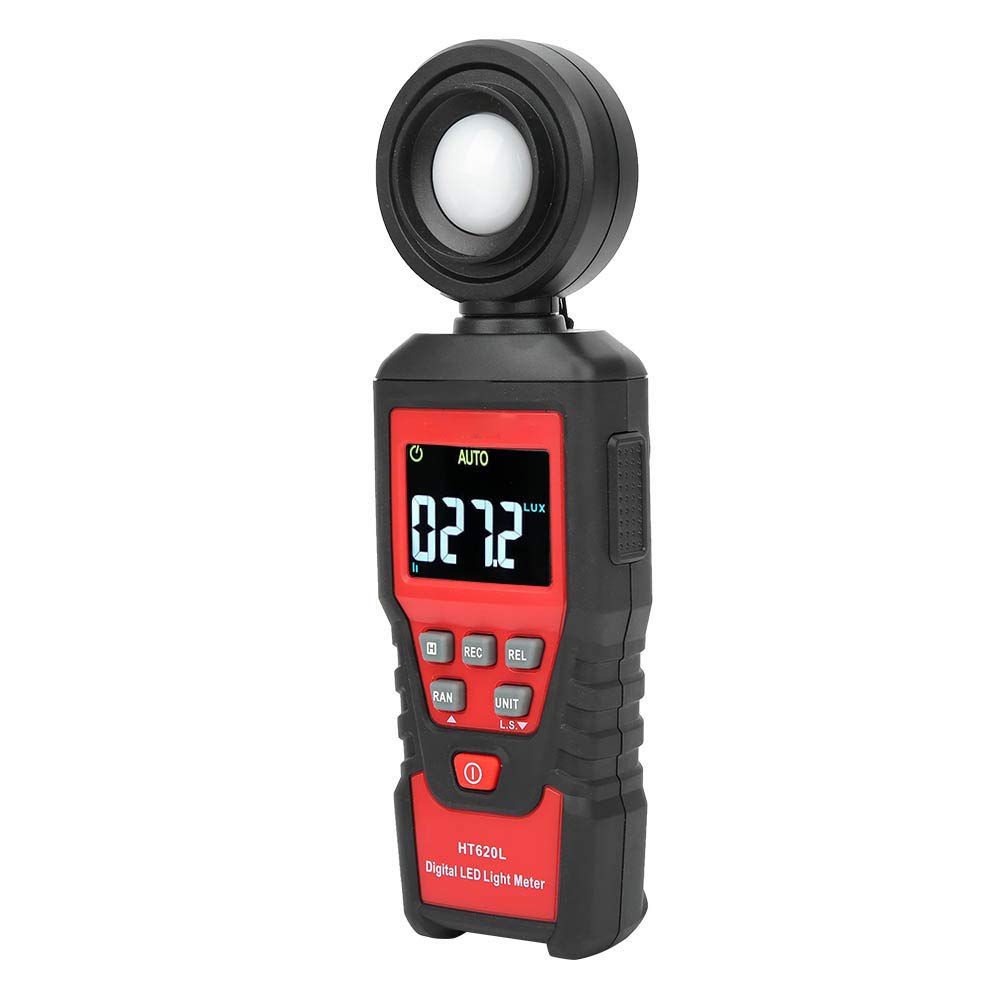Portable Digital Light Meter with High Accuracy Sensor Color Screen Backlight Display for On Site Illuminance Testing Small Size 180°Rotating Probe FC and Lx Measurement Units