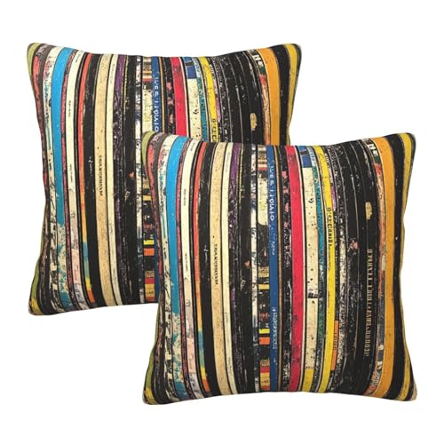 aipoase Rock Records Throw Pillow Covers 18 X 18 Inch