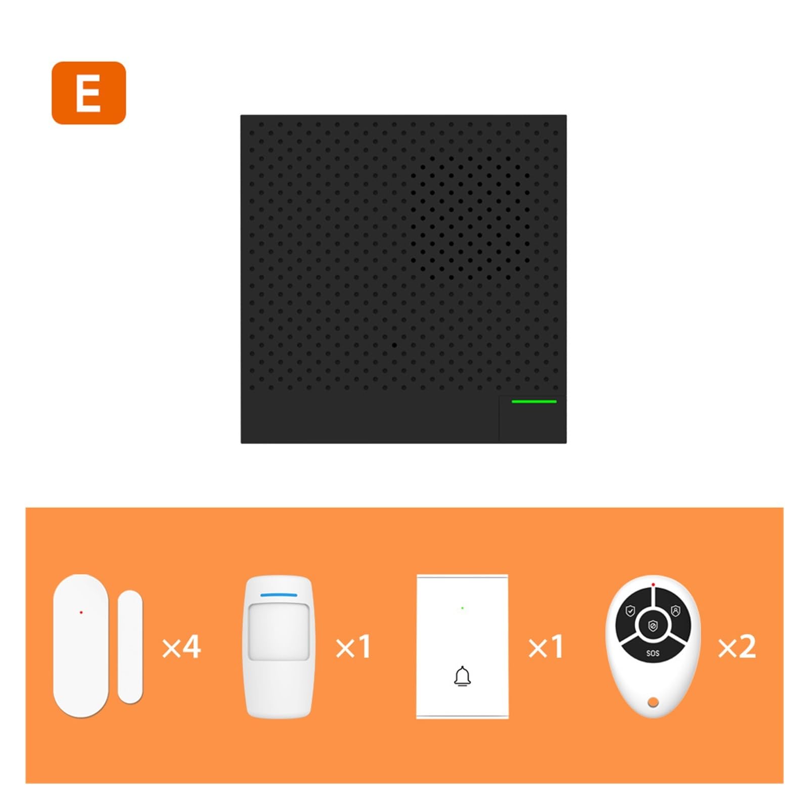 Sistemi di Sicurezza per La Casa Tuya WiFi Wireless Home Security di Allarme Smart Burglar Panel Support App Remote Control(Set-E 1-4 Kit)