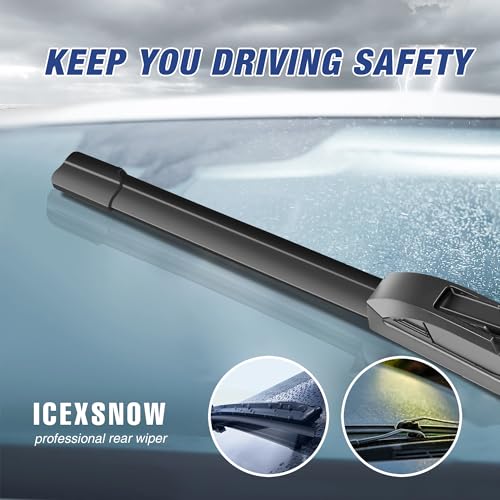 Image of 22 inch+22 inch Silicone Windshield Wiper Blades Replacement for Mercedes-Benz MBZ C class and GLC class 2019-2015 C43 AMG 2019-2017 Oem Quality Durable and Quiet Windshield Wipers (Pack of 2)