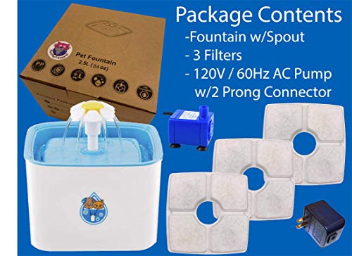 Fuente de agua para gatos y perros con 3 filtros de carbón miniatura 2