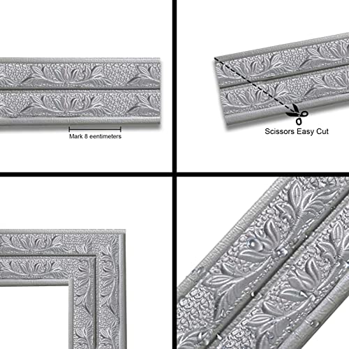 2.3x0.8M Guarnição De Moldagem De Espuma Flexível Autoadesiva, Linhas De Parede Decorativas Pegajosa