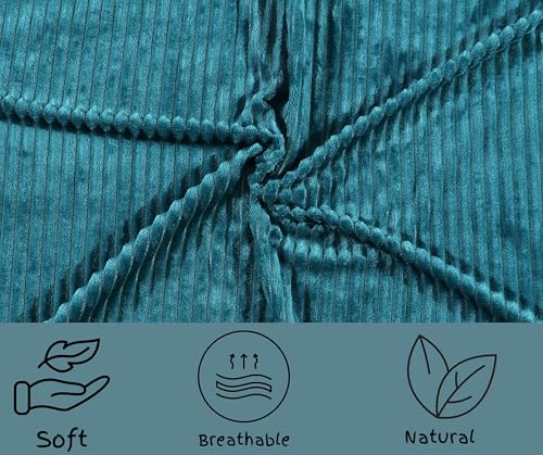 Image of RD TREND Presents Velvet 250 GSM Self Stripe Pillow Cover Set of 2 with Zipper, Size -18 inch x 28 inch Inches (45x71 Cm) (Crash Blue)