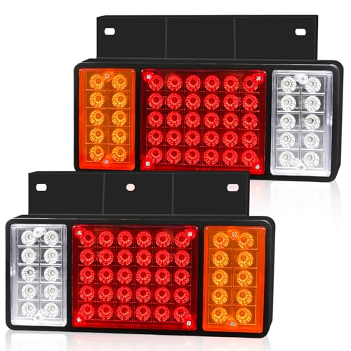 Image of 2 Pack 50 LED Trailer Tail Lights Bar Kit, Super Bright Waterproof Brake Turn Signal Reverse Lights with Mounting Brackets for Truck, RV, Boat & Camper 10-30V