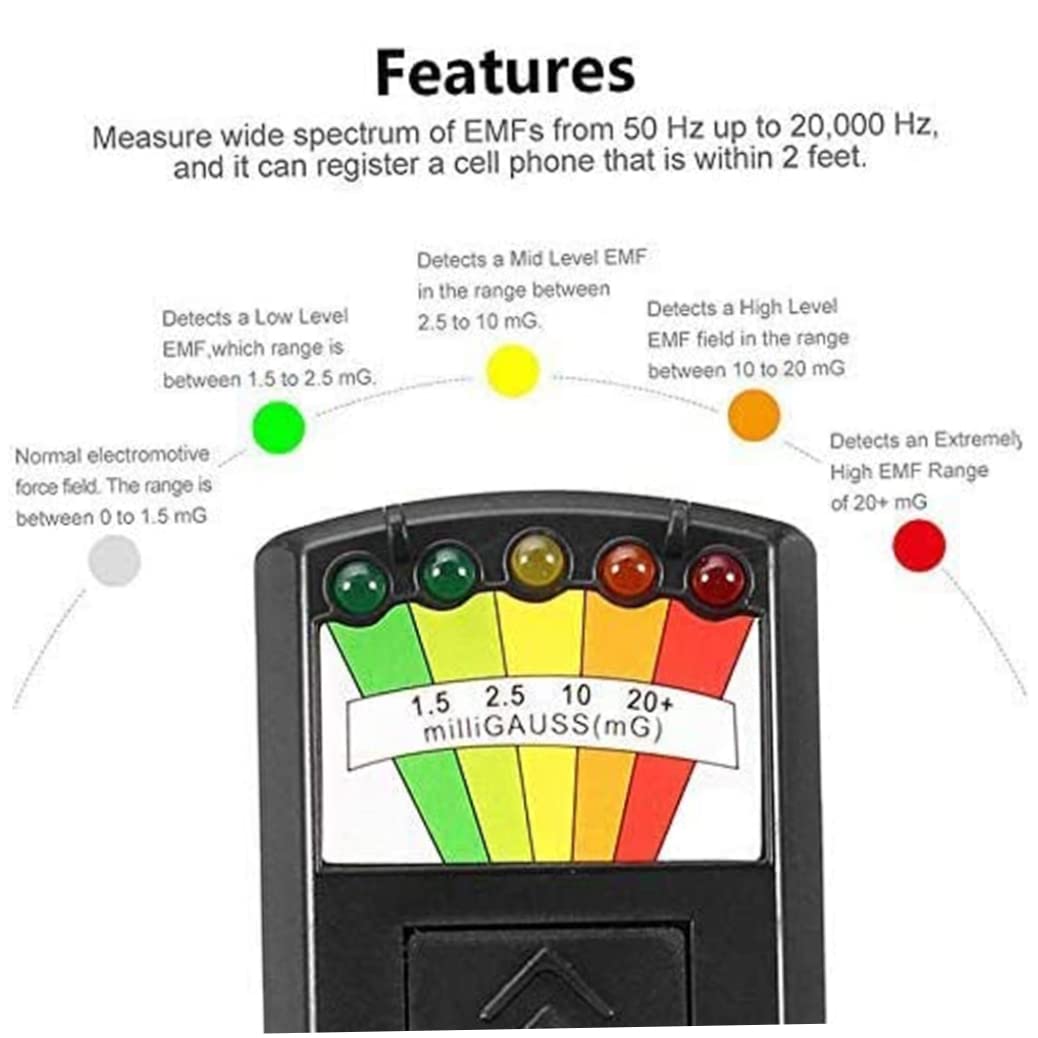 Spirit Box, 5 LED Meter Meter Field Detector Ghost Hunting Paranormal Equipment Tester Counter con Batteria Black, Apparecchiatura Fantasma