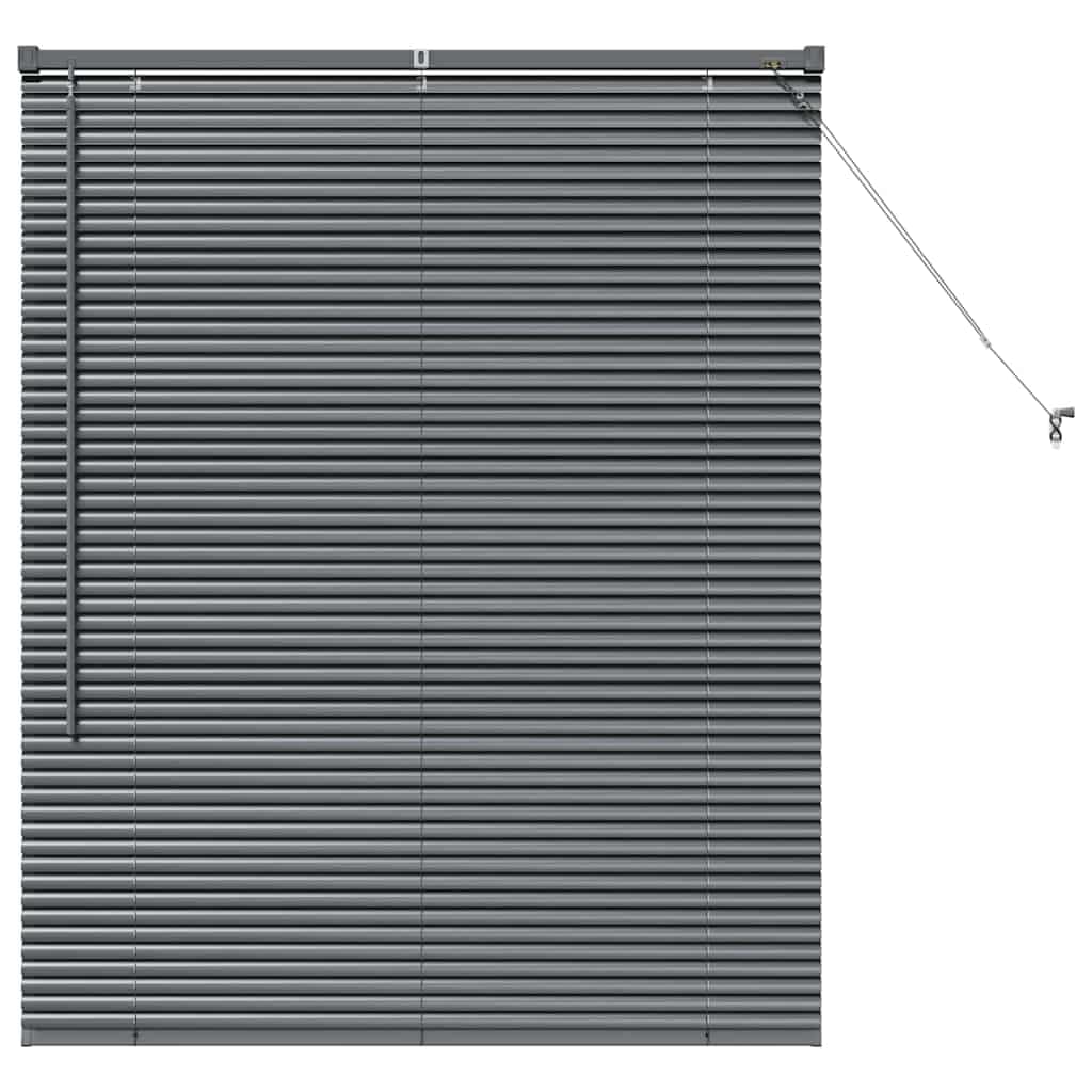 Vidaxl Dark Grey Venetian Blinds Manual 130 X 100 Cm Aluminium, Modern Rectangular Aluminum Blinds, Adjustable Indoor Window Treatments, Light Control Privacy For Home Decor, Office