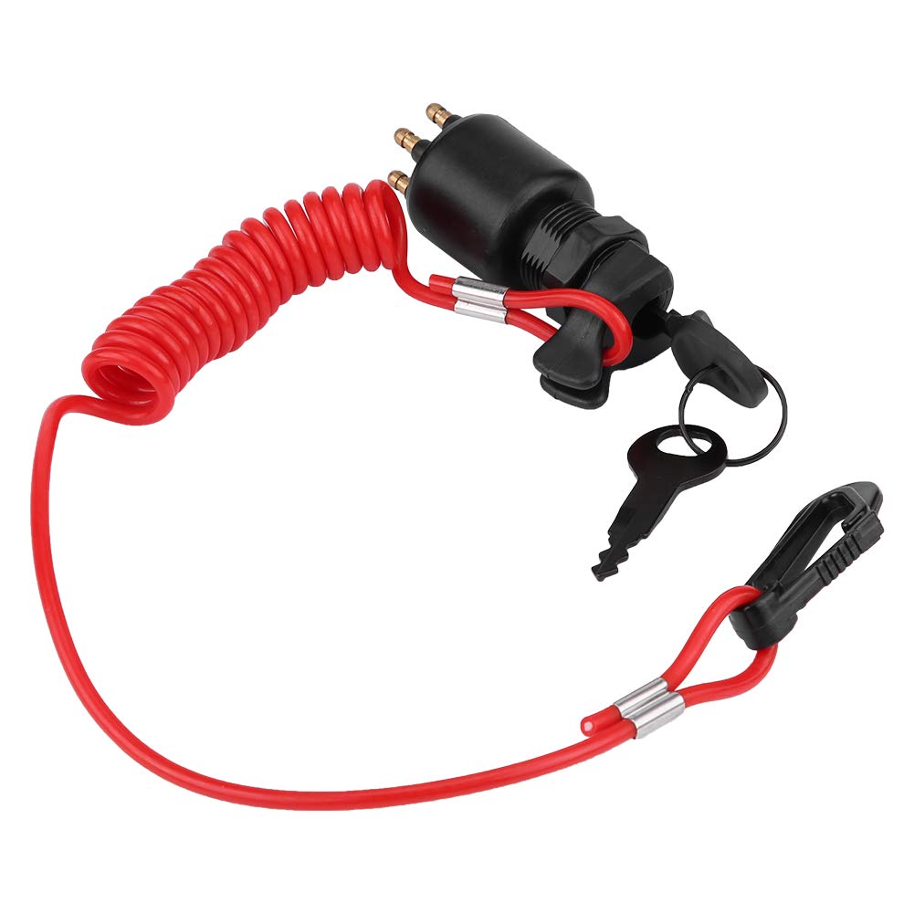 Interruttore a chiave di accensione, interruttore di accensione per barca con chiave, interruttore di avviamento a chiave di accensione Cordino di sicurezza adatto per Johnson Evinrude Boat 5005801