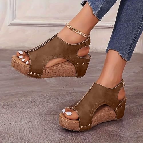 Cork Wedge Sandals for Women Lumi Stud Wedges Maison Birch Cork Wedges Womens Thick Sole Comfy Non-Slip Summer Sandal3
