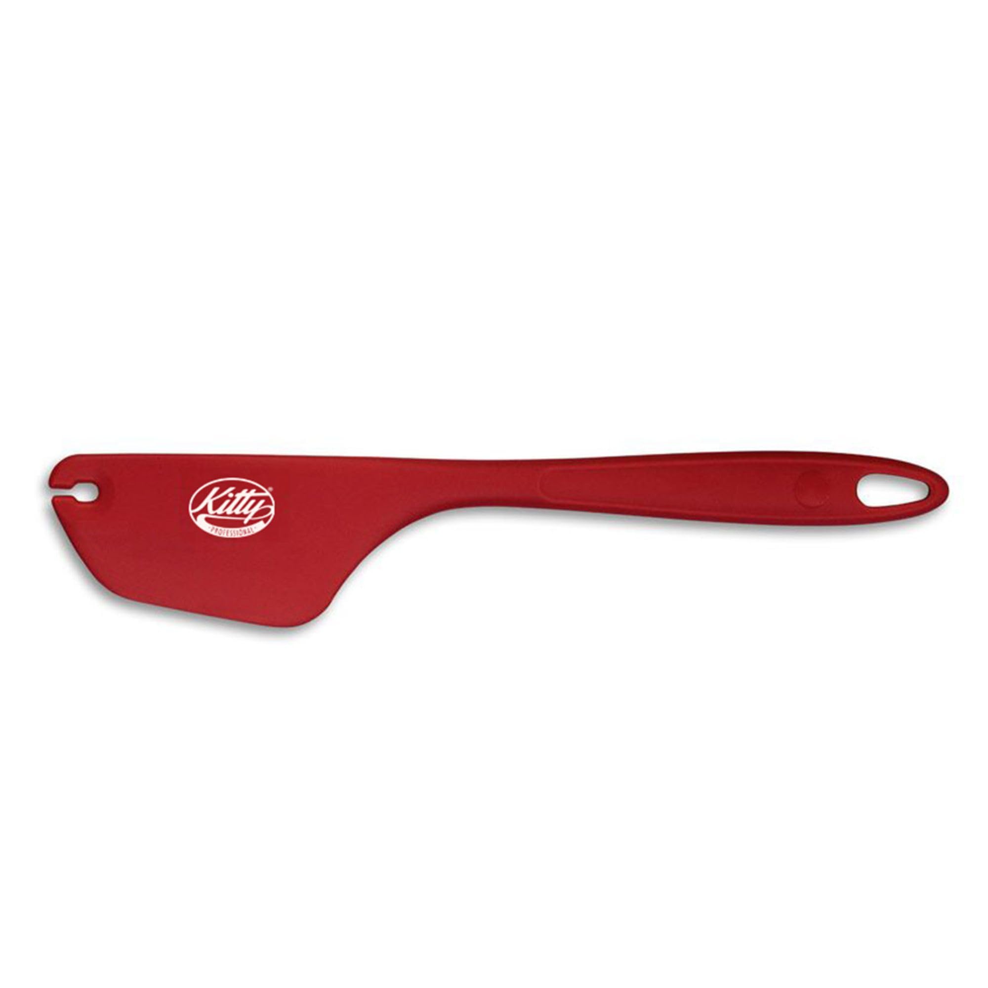 Kitty Professional Teigschaber 2 in1 mit Kniff zum Portionieren & Sauber Abstreifen | aus Edelstahl & Silikon Teigspachtel Teigschneider (Rubinrot)