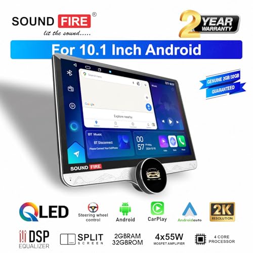 Image of SOUND FIRE Skywalker 10.1 Inch 2K Diamond 2GB RAM / 32GB ROM with DSP /Android Auto /CarPlay Android Car Stereo
