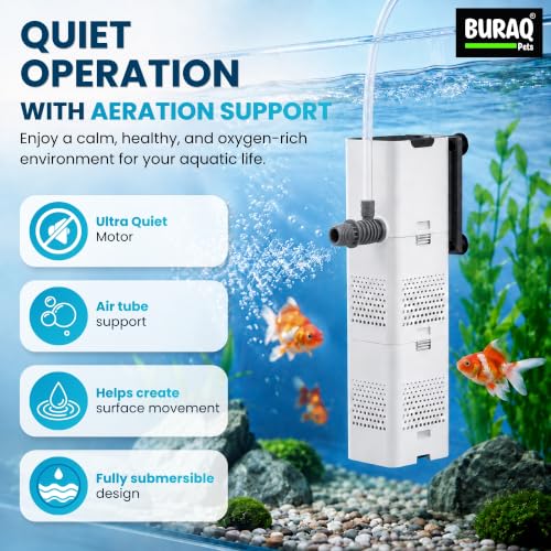 Image of BURAQ Pets XQP-1000F Aquarium Filter | 14W | 1000 L /H Up to 4 ft Fish Tank
