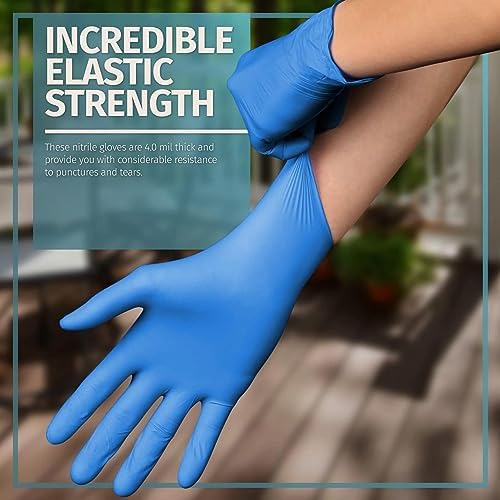 Glove Station Guantes desechables de nitrilo de tacto firme, sin látex, resistentes, con agarre texturizado, grado alimenticio, 100 unidades
