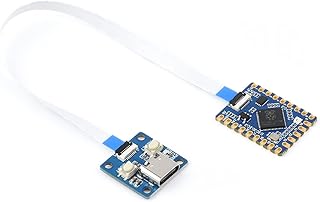 Waveshare RP2040-Tiny Mini Development Board Kit Based on Raspberry Pi Microcontroller RP2040, with USB Port Adapter Board and FPC cable,Support C/C++, MicroPython, Arduino