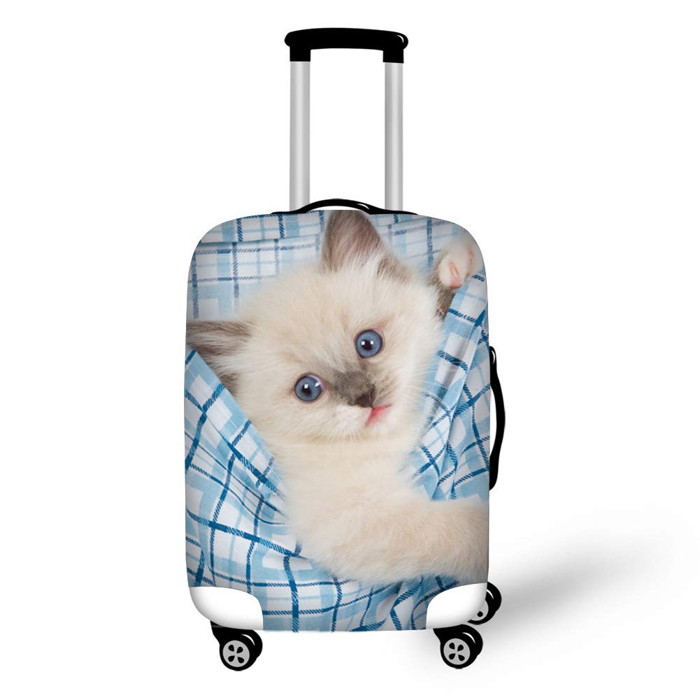 ANYFOCUS Travel Luggage Cover Fit 18-32 Inch Suitcase Animal Pet Cat Print Spandex Protector