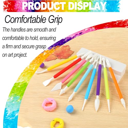 Image of LINPHCEY Air Dry Clay Tools for Kids Ages 8+ Pottery Clay Tool Kit Plastic Clay Sculpting Tools Set for DIY Project, Modeling Polymer Clay Toys - Safe & Easy Grip for Beginners & Craft Lovers