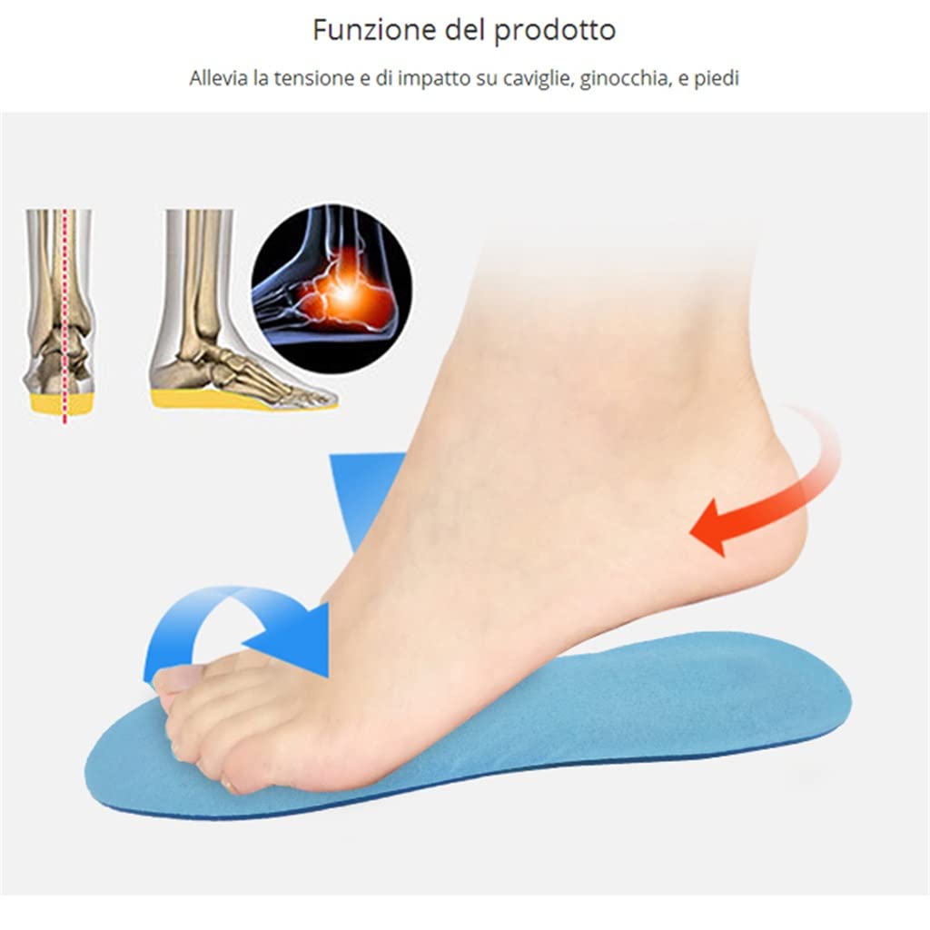 Soletta in Gel Silic Ortopedico Cura del Piede for i Piedi Scarpe Soletta Sportiva Solette for Assorbimento degli Urti Cuscino Ortopedico for(Small)