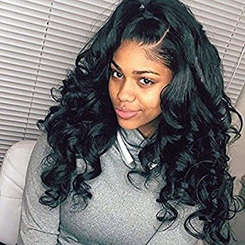 360 Lace Frontal Wig Wavy Pre Plucked Body Wave Lace Front Human Hair Wigs with Baby Hair Malaysian Full Lace Wigs for Black Women 16 Inch