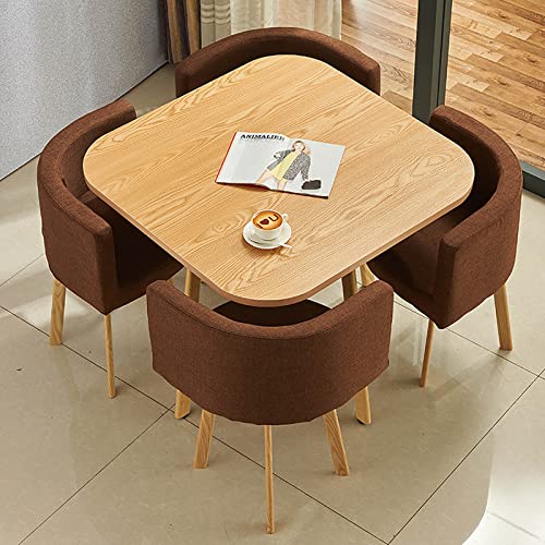 Juego de mesa de comedor redonda texturizada que ahorra espacio, mesa de centro de 4 plazas para comedor y cocina, diseño elegante y funcional para el hogar y uso en biblioteca