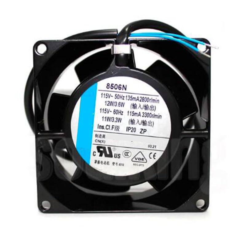Ventilateur 80x80x38mm tout métal 115V pour environnement chaud