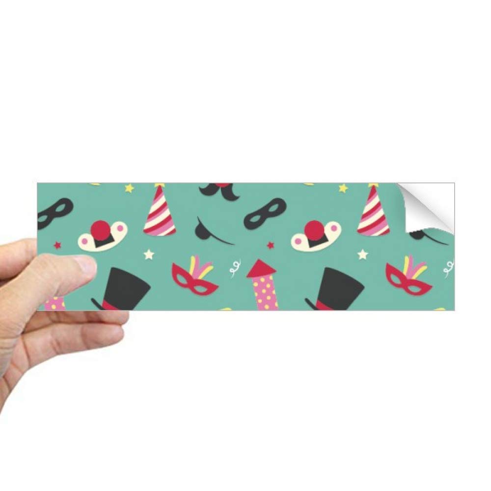 Autocollant fenêtre rectangulaire motif carnaval de Venise aux couleurs vives