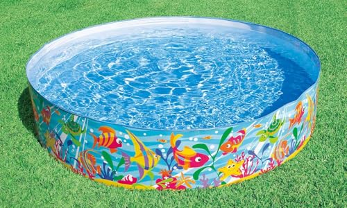 Image of P FOR POGU 6' x 1'3 inch Ocean Play Snapset Pool Air Inflatable Tube with 37 inch Height & 958L Capacity Swimming Floater Bathtub Swim Float Water Tub for Outdoor 3+ Year Kids & Adults (Pack of 1)