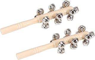 Wooden Handle Jingle Bells Toy: 2pcs Sleigh Jingle Stick Shaker Rattle Musical Toys Infant Educational Music Plaything