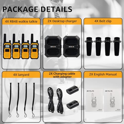 Retevis Rb48 Heavy Duty Walkie Talkies, Waterproof Two Way Radio thumb #8