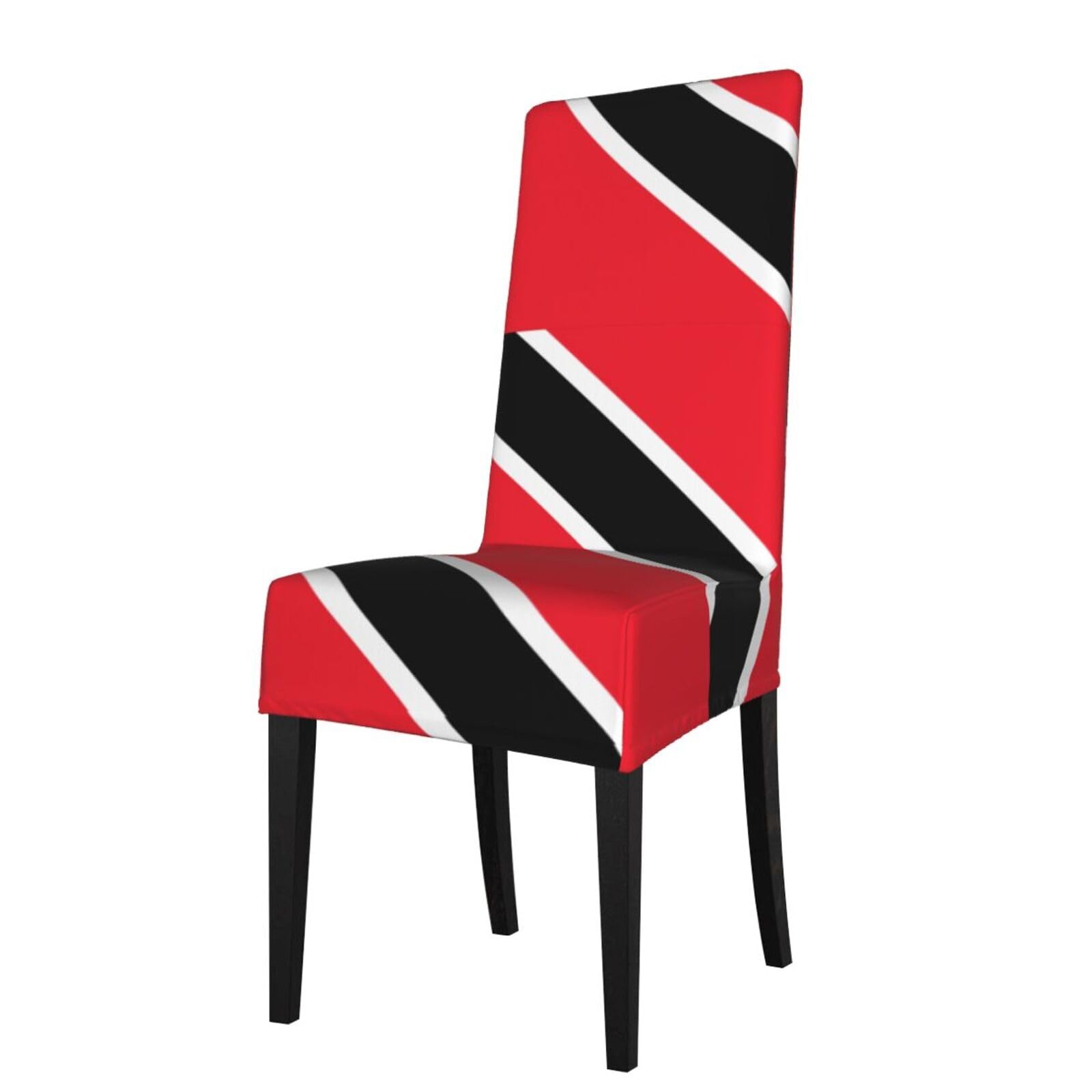 Yyhwhjde Black Flag Of Trinidad And Tobago Prints Dining Chair Throw Covers - Stretchable Spandex Slipcovers For Chair Protection & Refreshing Your Dining Room