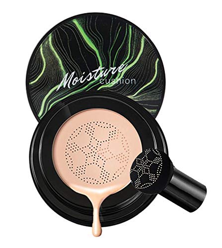 Mushroom Sponge Air Cushion CC Cream - Oil-Free Matte Finish, Hydrating Foundation with Buildable Coverage | Pore-Blurring & Long-Lasting for Sensitive Skin
