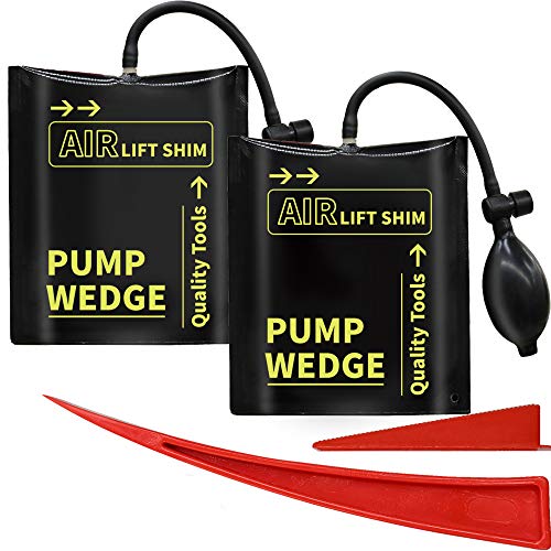 AUCMA - 2 cunei gonfiabili e 2 cuneo rosso, con pompa, per installazione di porte e finestre di casa e riparazioni allauto