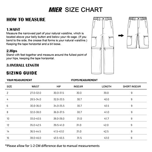 Mier Women's Convertible Travel Pants Lightweight Stretch Outdoor Hiking Cargo Pants With 6 Pockets, Quick Dry And Water Resistant, Graphite Grey, 8 #TOP5