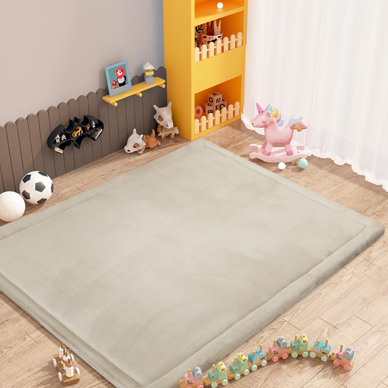 Dmkjdzsw Coral Velvet MatArea Rugs,Yoga Mat Exercise Pads,children'sLarge Foldable Play Mat, Extra Soft Activity Floor Mat Playroom Bedroom-E-120 * 150cm