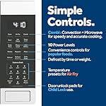 GE GCST10A1WSS 4-in-1 Microwave Oven, 1,050 Watts Air Fryer, Broiler & Convection Mode, Child-Lock Technology, Kitchen Essentials for The Countertop or Dorm Room, 1.0 Cu. Ft, Stainless Steel - Image 5