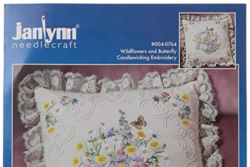 Janlynn Candle Wicking Embroidery Kit, Wildflowers and Butterfly Pillow 14" x 14" - Thumbnail 2