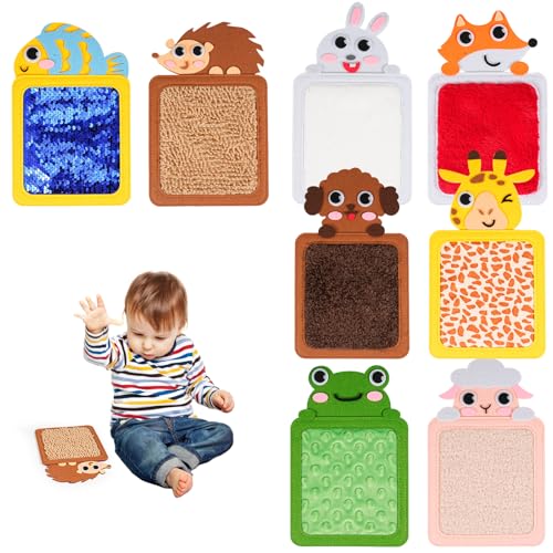 8Pcs Sensory Mats for Kids - Educational Animals...