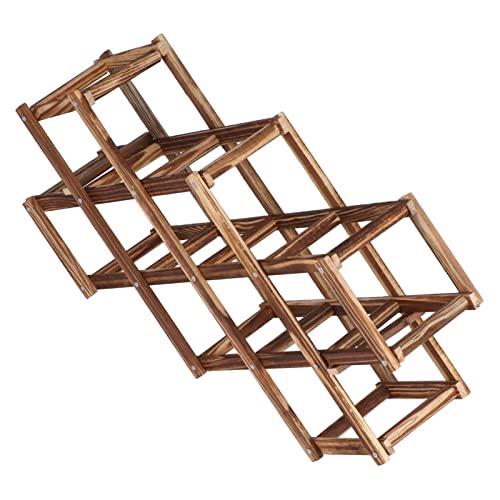 Red plegable de madera para 10 botellas miniatura 1