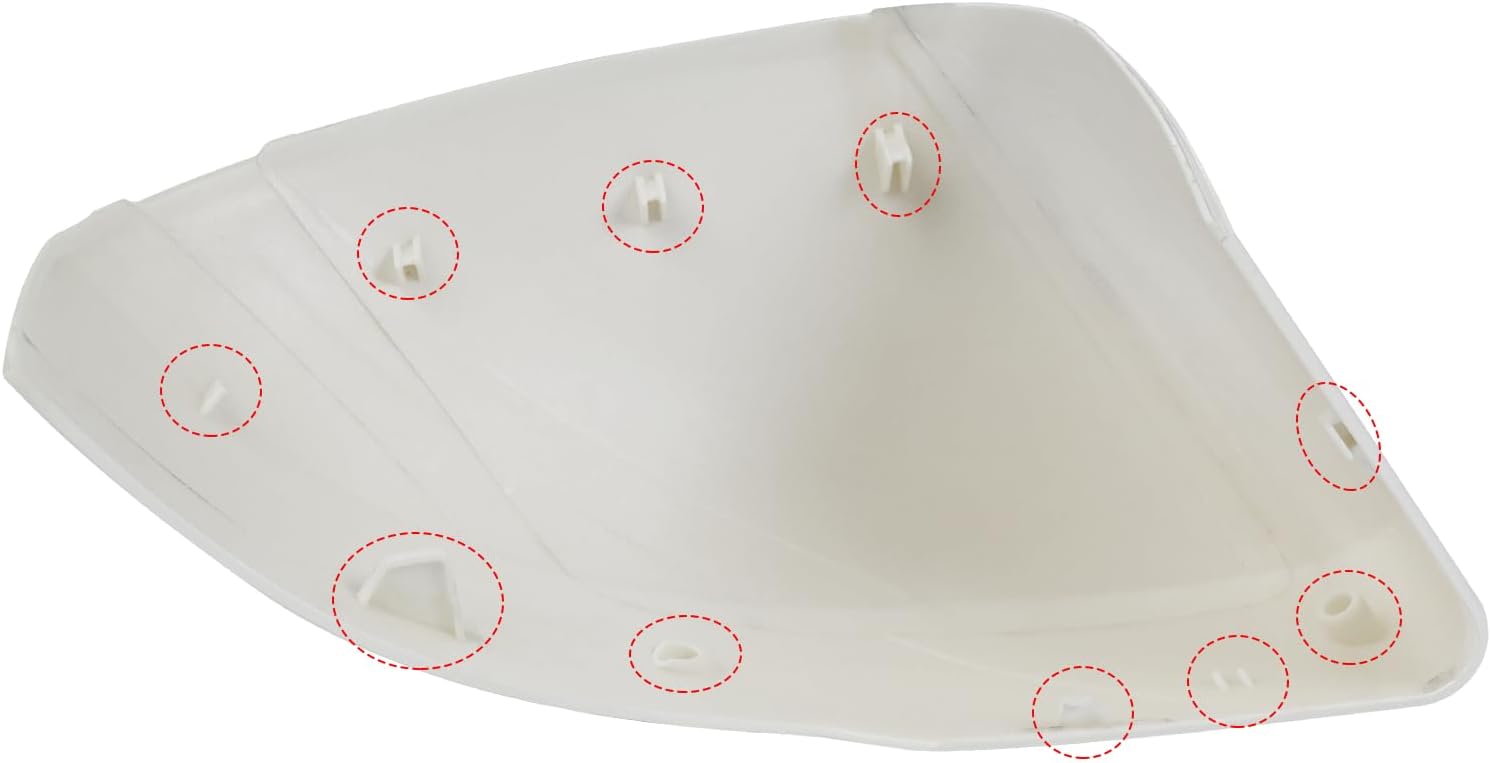 Moonlinks Compatible Range Rover/Sport/LR4/Discovery Side Mirror Cover Replacement 2013-2020, White Left Driver Side Clip-on Mirror Cap WITH Turn Signal, Replace for LR035092