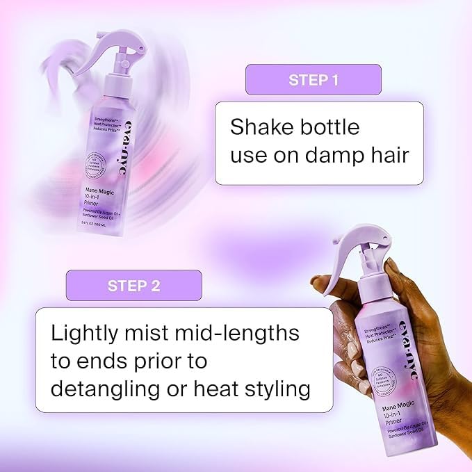 Miniatura 3 de EVANYC Mane Magic - Imprimación 10 en 1, protector térmico para el cabello, fortalece y nutre los productos capilares, infundida con semillas de