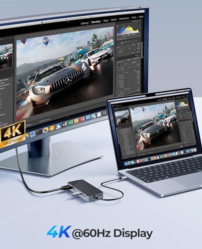 8-in-1 USB C Docking Station con Case SSD M.2, USB C Hub per SSD M.2 NVMe/SATA, 10Gbps, 4K@60Hz HDMI, 100W PD, Lettore di Schede SD/TF, Lunghezza del Cavo 15 cm - OM28P - Hub USB - Immagine 3