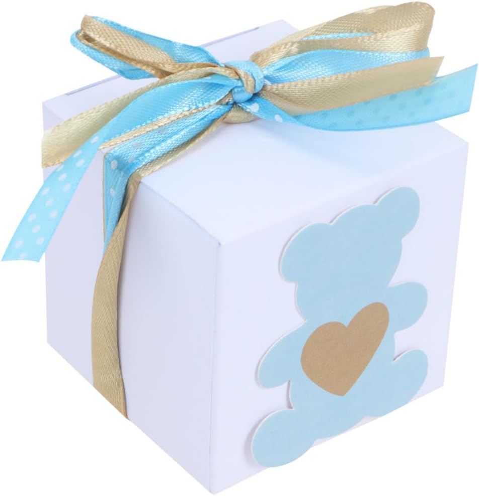 IDEANATEGRATE 50pcs Kraft Paper Birthday Candy Boxes for Treats Square Packaging Boxes for Chocolates Safe to Use for Birthday Parties and Weddings